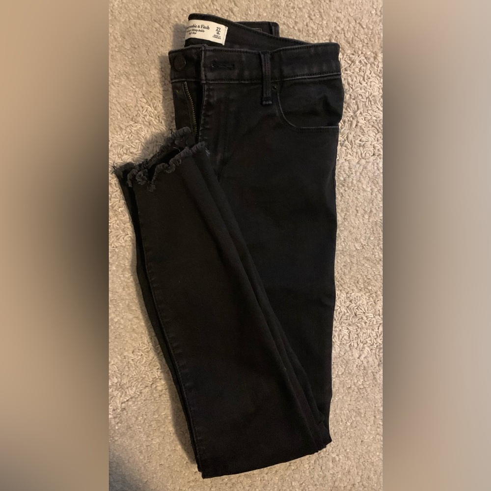 Abercrombie & Fitch High Rise Super Skinny Ankle Denim Size 27 Color Black Wash - Picture 5 of 5